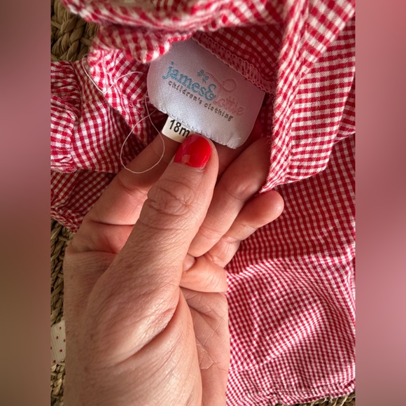 🎀 James & Lottie Outfit Bundle,Size 18M | Red Gingham Set + Green gingham Dress - Picture 10 of 10